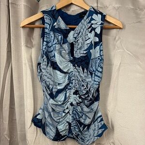 WHBM - Size Small Matte Jersey Blue Sleeveless Top (See Closet for Skirt)